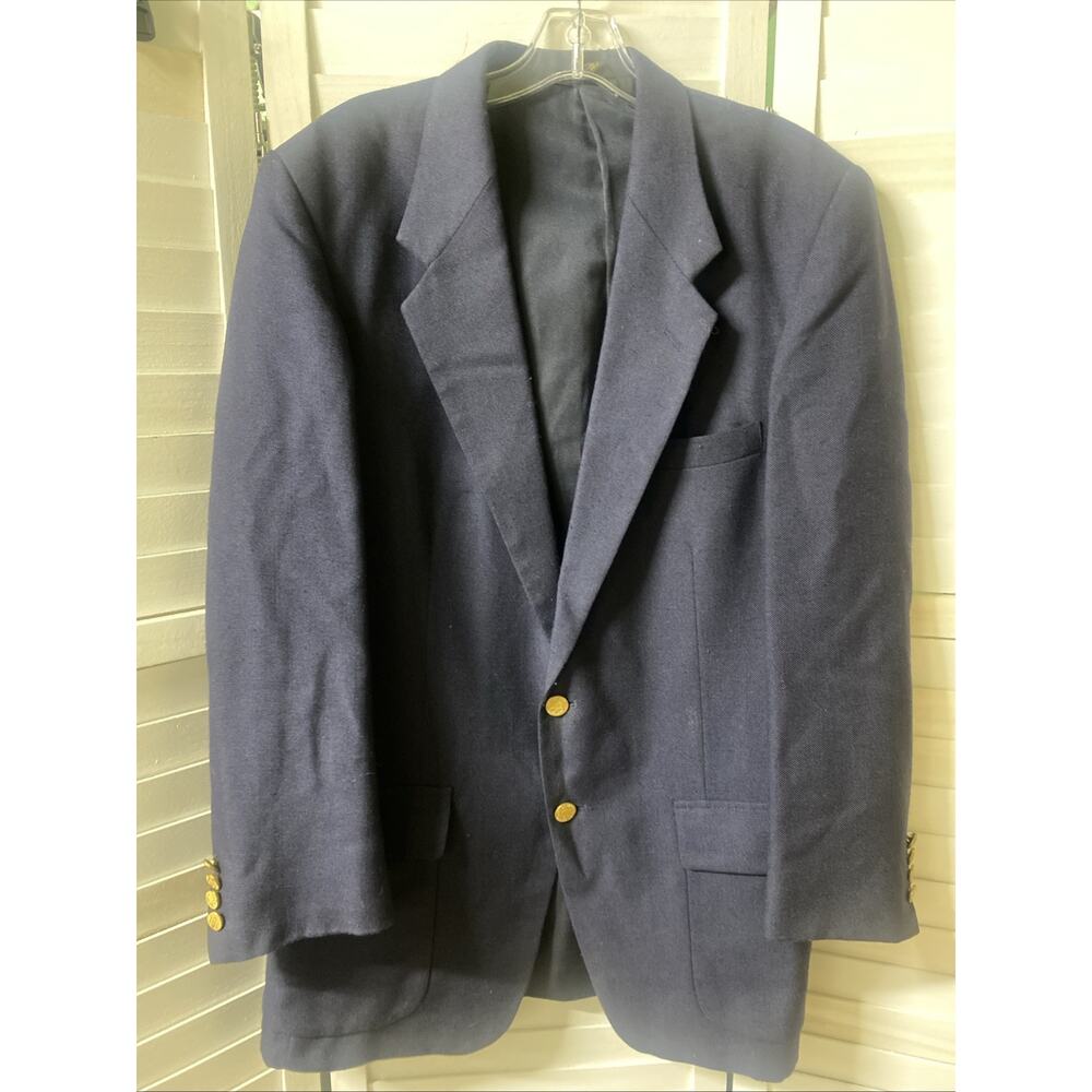 Farah Clothing Men’s Navy Blue Blazer Jacket Sport Coat Gold Buttons Sz 40L